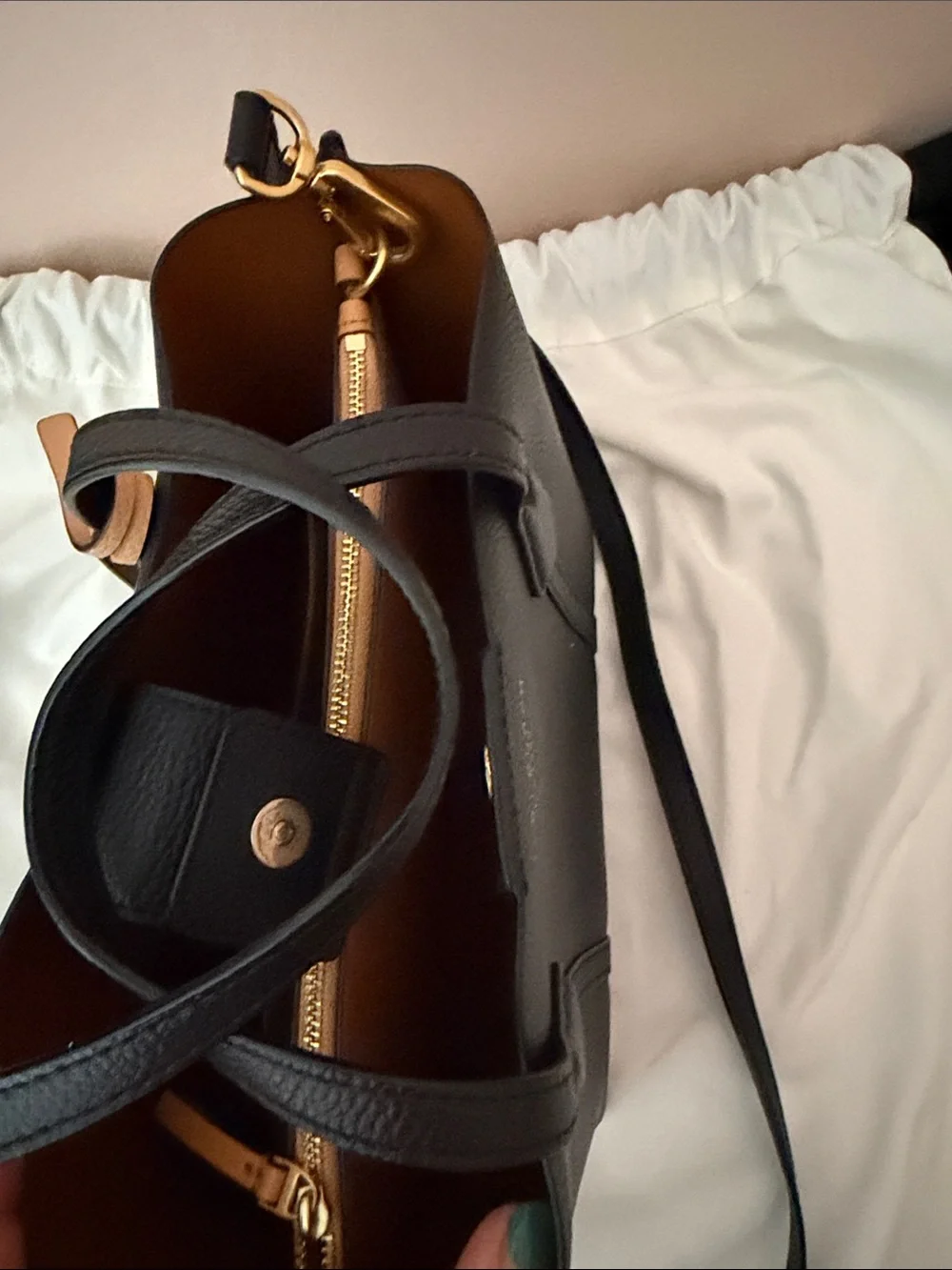 Tory Burch Black Leather Structured satchel bag